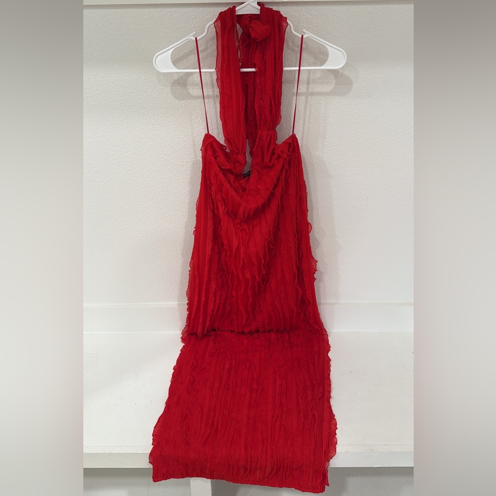 Fashion Nova Vibrant Red Textured Dress